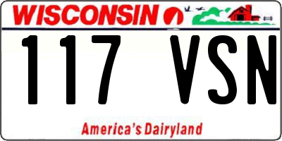 WI license plate 117VSN