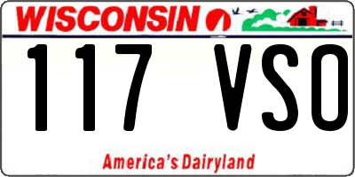 WI license plate 117VSO