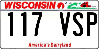 WI license plate 117VSP
