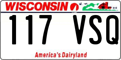 WI license plate 117VSQ
