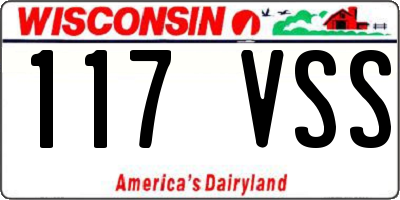 WI license plate 117VSS