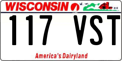 WI license plate 117VST