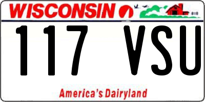 WI license plate 117VSU