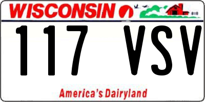 WI license plate 117VSV