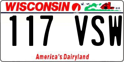 WI license plate 117VSW