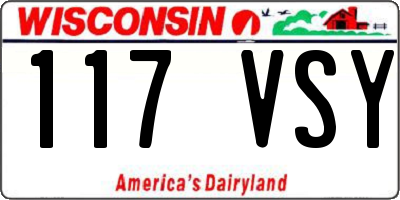 WI license plate 117VSY