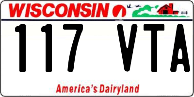 WI license plate 117VTA