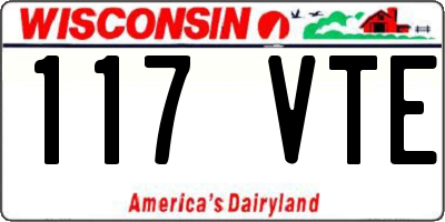 WI license plate 117VTE