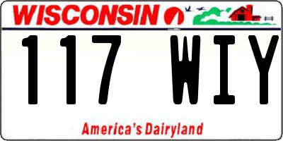 WI license plate 117WIY