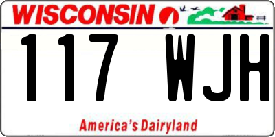 WI license plate 117WJH