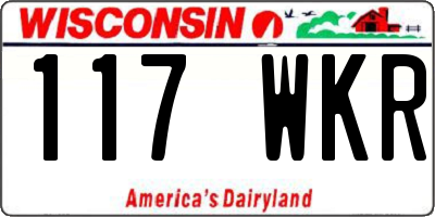 WI license plate 117WKR