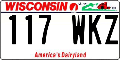 WI license plate 117WKZ