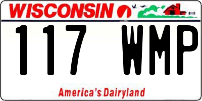 WI license plate 117WMP