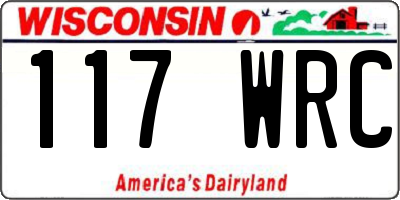 WI license plate 117WRC