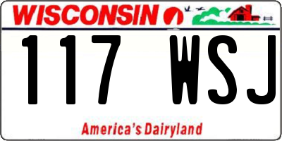 WI license plate 117WSJ
