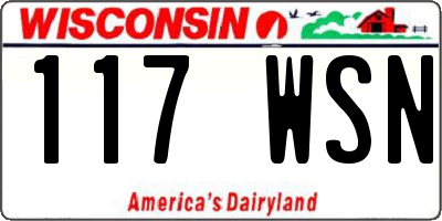 WI license plate 117WSN
