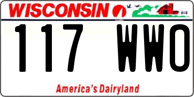 WI license plate 117WWO