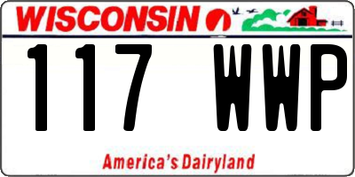 WI license plate 117WWP
