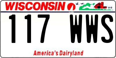 WI license plate 117WWS