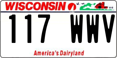 WI license plate 117WWV