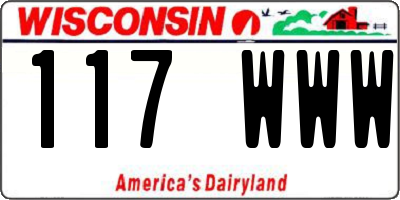 WI license plate 117WWW