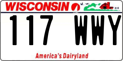 WI license plate 117WWY
