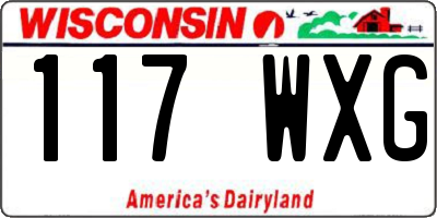 WI license plate 117WXG