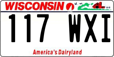 WI license plate 117WXI