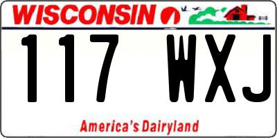 WI license plate 117WXJ