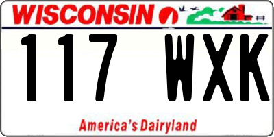 WI license plate 117WXK