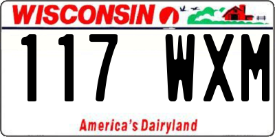 WI license plate 117WXM