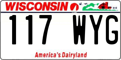 WI license plate 117WYG