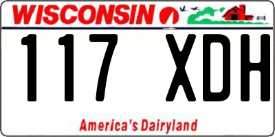 WI license plate 117XDH