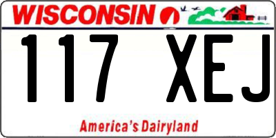 WI license plate 117XEJ