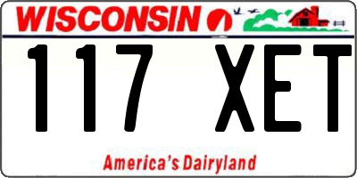 WI license plate 117XET