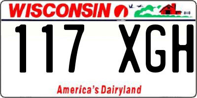 WI license plate 117XGH