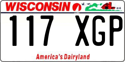 WI license plate 117XGP