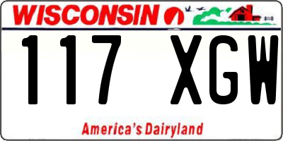 WI license plate 117XGW
