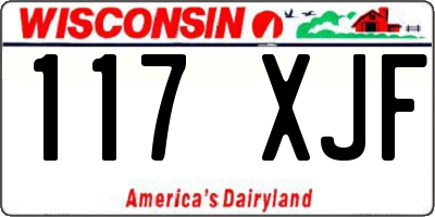 WI license plate 117XJF