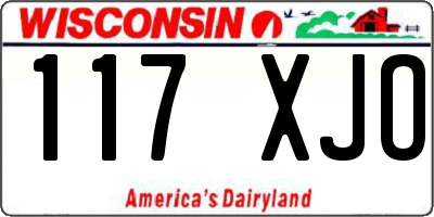 WI license plate 117XJO