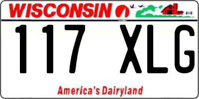 WI license plate 117XLG