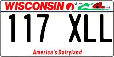 WI license plate 117XLL