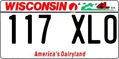 WI license plate 117XLO