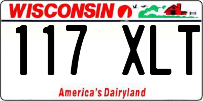 WI license plate 117XLT