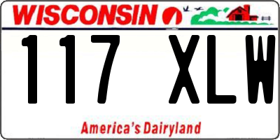 WI license plate 117XLW