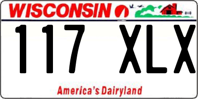 WI license plate 117XLX
