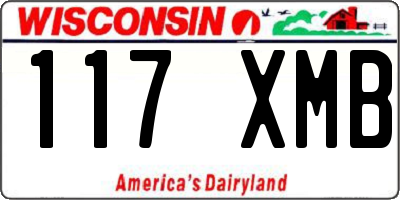 WI license plate 117XMB