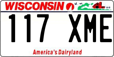 WI license plate 117XME