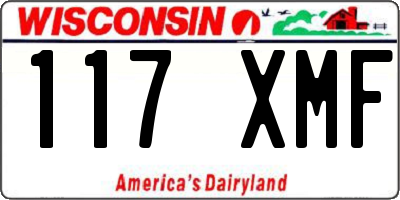WI license plate 117XMF