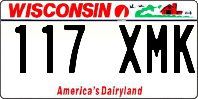 WI license plate 117XMK